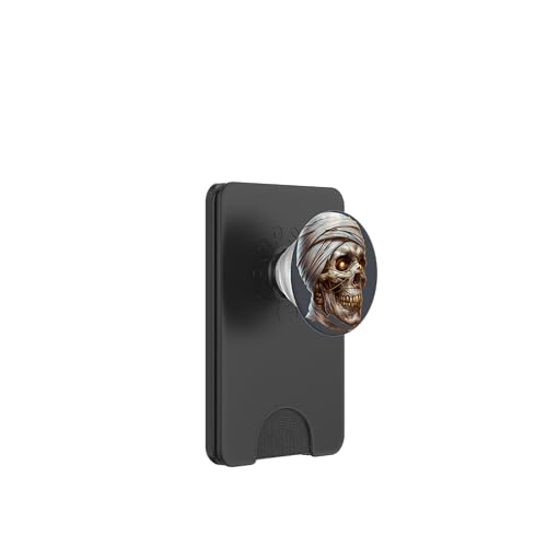 Zombie Skeleton Face For Goth Lovers Halloween Mummy Skull PopSockets PopWallet für MagSafe von Halloween Creatures Skull Gifts For Skeleton Lover