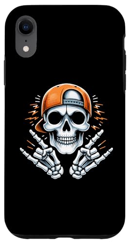 Hülle für iPhone XR Rocker Skeleton Cap Skater Halloween von Halloween Designs By ShirtZilla