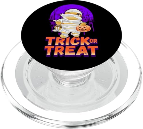 Halloween Süßes oder Saures, Mumie Dinosaurier PopSockets PopGrip für MagSafe von Halloween Designs von Content Design Studio