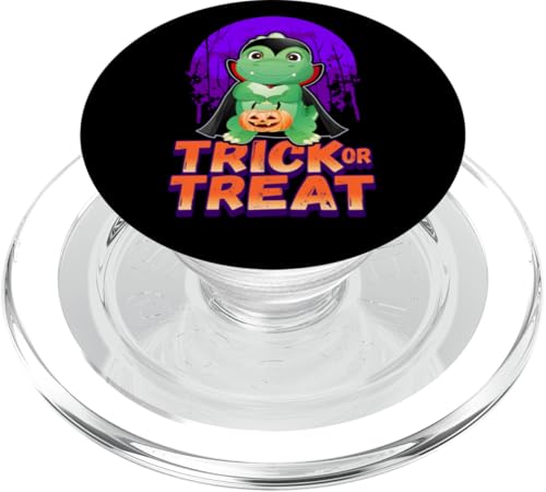 Halloween Süßes oder Saures, Vampir-Dinosaurier PopSockets PopGrip für MagSafe von Halloween Designs von Content Design Studio