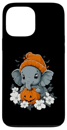 Hülle für iPhone 13 Pro Max Halloween Kürbis Blumen Frau Männer Kinder Elefant Halloween von Halloween Elefant Kostüm Damen Herren Halloween