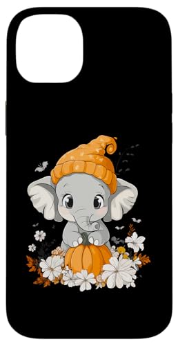 Hülle für iPhone 14 Plus Halloween Kürbis Blumen Frau Männer Kinder Elefant Halloween von Halloween Elefant Kostüm Damen Herren Halloween