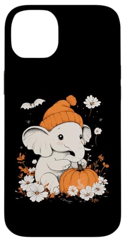 Hülle für iPhone 14 Plus Halloween Kürbis Blumen Frau Männer Kinder Elefant Halloween von Halloween Elefant Kostüm Damen Herren Halloween