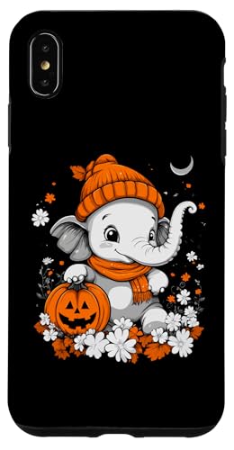 Hülle für iPhone XS Max Halloween Kürbis Blumen Frau Männer Kinder Elefant Halloween von Halloween Elefant Kostüm Damen Herren Halloween