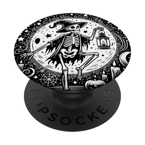 Halloween Skelett am Friedhof Kürbis Hexen Geister PopSockets mit austauschbarem PopGrip von Halloween Geister Hexen Kürbis Party Design