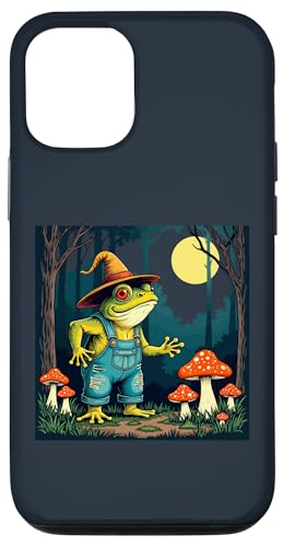 Hülle für iPhone 12/12 Pro Illustration einer vertrauten Krötenhexe, die nachts nach Nahrung sucht von Halloween Ghostly Gifts & Creepy Tees by taiche