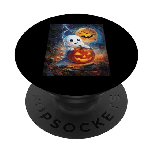 Halloween Deko Frauen Geist Kürbis Männer Kinder Halloween PopSockets mit austauschbarem PopGrip von Halloween Kostüm Damen Herren Halloween Outfit