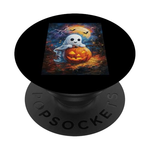 Halloween Deko Frauen Geist Kürbis Männer Kinder Halloween PopSockets mit austauschbarem PopGrip von Halloween Kostüm Damen Herren Halloween Outfit