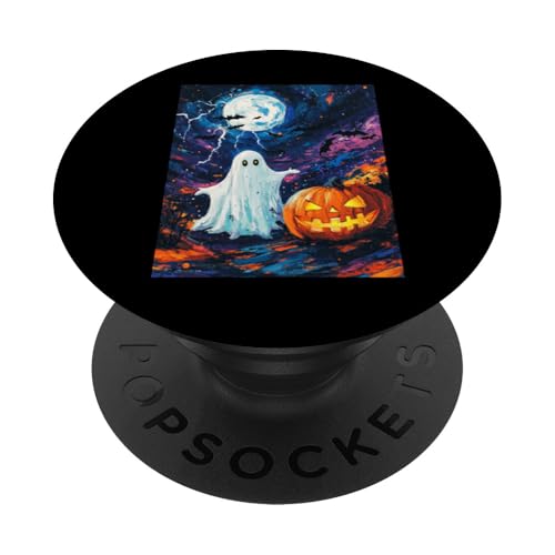 Halloween Deko Frauen Geist Kürbis Männer Kinder Halloween PopSockets mit austauschbarem PopGrip von Halloween Kostüm Damen Herren Halloween Outfit