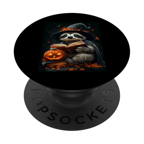 Halloween Frauen Faultier Kürbis Männer Kinder Halloween PopSockets mit austauschbarem PopGrip von Halloween Kostüm Damen Herren Halloween Outfit