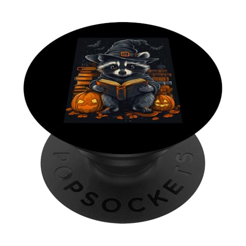 Halloween Frauen Waschbär Kürbis Männer Kinder Halloween PopSockets mit austauschbarem PopGrip von Halloween Kostüm Damen Herren Halloween Outfit