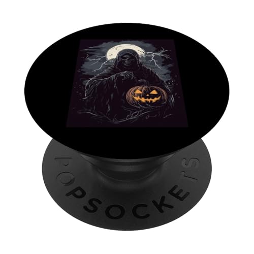 Halloween Kürbis Frauen Deko Männer Sensenmann Halloween PopSockets mit austauschbarem PopGrip von Halloween Kostüm Damen Herren Halloween Outfit