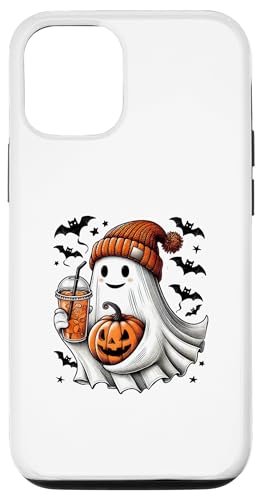 Hülle für iPhone 15 Süßer Halloween-Geist im Hut Kürbis Gewürz Eiskaffee Retro von Halloween Shirts NYC