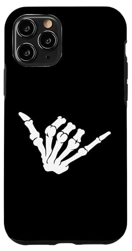 Hülle für iPhone 11 Pro Lustiges Skelett Hände Herz Schild Retro Kostüm Halloween niedlich von Halloween Skeleton Hand Sign Costume Women Men Kid