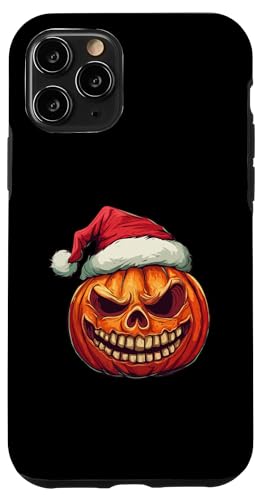 Hülle für iPhone 11 Pro Halloween Deko Kinder Frauen Männer Kürbis Weihnachtsmütze von Halloween Weihnachten Kostüm Damen Herren Outfit