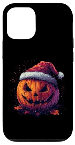 Hülle für iPhone 14 Halloween Deko Kinder Frauen Männer Kürbis Weihnachtsmütze von Halloween Weihnachten Kostüm Damen Herren Outfit