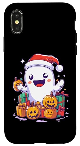 Hülle für iPhone X/XS Halloween Kürbis Kinder Frauen Männer Geist Weihnachtsmütze von Halloween Weihnachten Kostüm Damen Herren Outfit