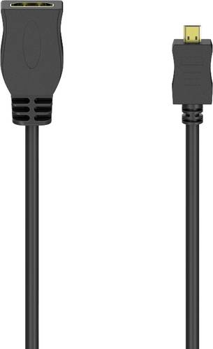 Hama 00205168 HDMI Adapterkabel [1x HDMI-Buchse - 1x HDMI-Stecker D Micro] Schwarz 10cm von Hama