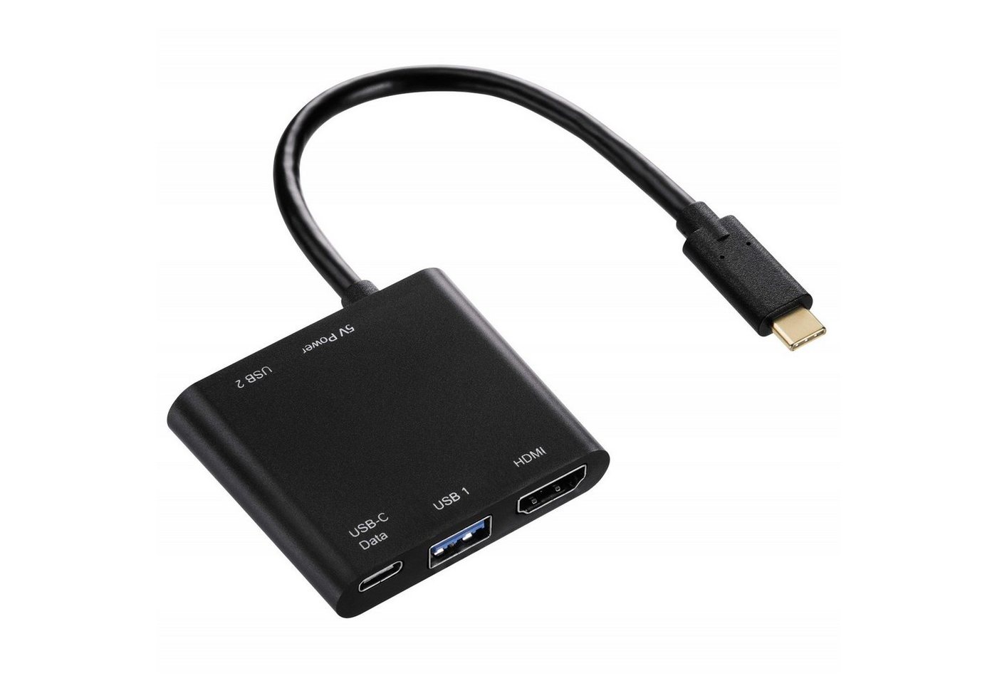 Hama 4in1 USB-C USB-Hub USB Adapter HDMI-Ausgang USB-Kabel, SuperSpeed USB Type-C 3.1 4K HDMI-Port USB-Verteiler Thunderbolt 3 von Hama