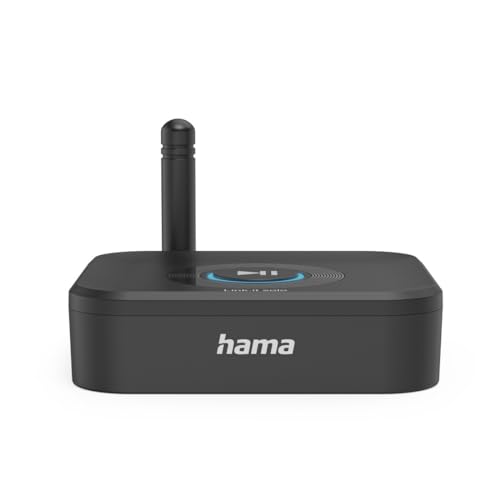 Hama Bluetooth Adapter für Stereoanlage und Lautsprecher (Bluetooth Empfänger Aux-Anschluss mit 3,5 mm Klinke, Strom USB-A – USB-C, microSD-Slot, Autopairing für Zwei Handys/Tablets etc.) von Hama