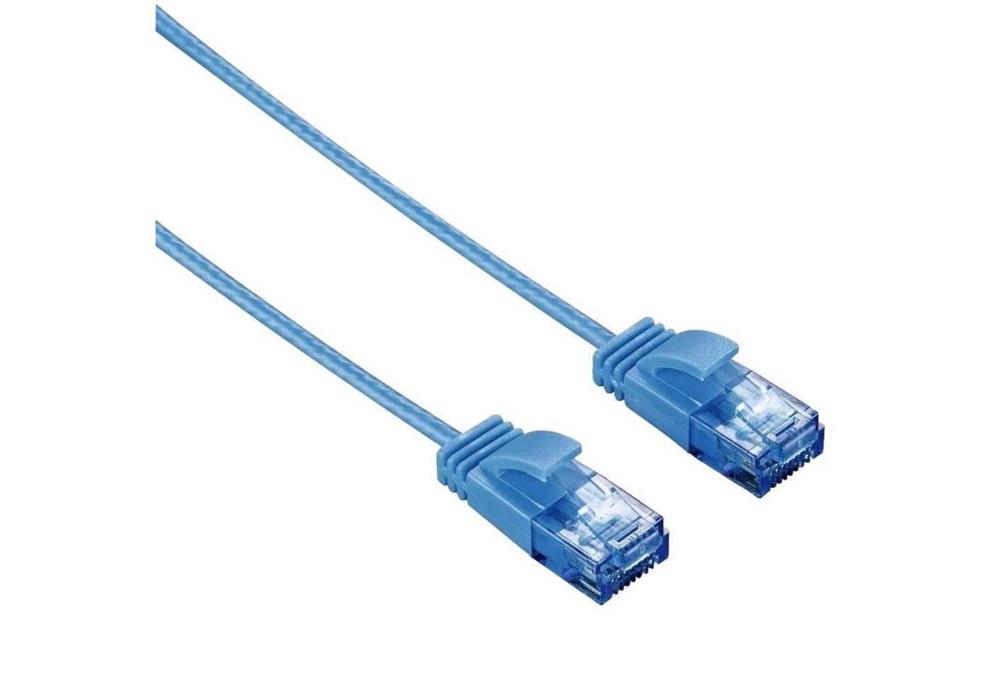 Hama CAT6 Netzwerkkabel Slim-Flexible Blau LAN-Kabel, RJ45, Kein (75 cm), Patch-Kabel Cat 6 Gigabit Ethernet, dünn, kleinen Steckern, V-DSL LAN von Hama