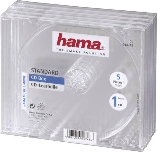 Hama CD Hülle 00044748 1 CD/DVD/Blu-Ray Transparent 5St. von Hama