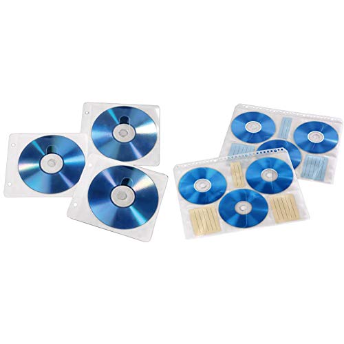 Hama CD ROM/DVD ROM Ringbuch Hüllen für je Zwei CDs 50er Pack weiß & CD-/DVD-/Blu-ray Hüllen mit 60 Indexkarten zum Beschriften (Archivierung, 10 Hüllen für je 6 CDs/DVDs/Blu-Rays) transparent von Hama