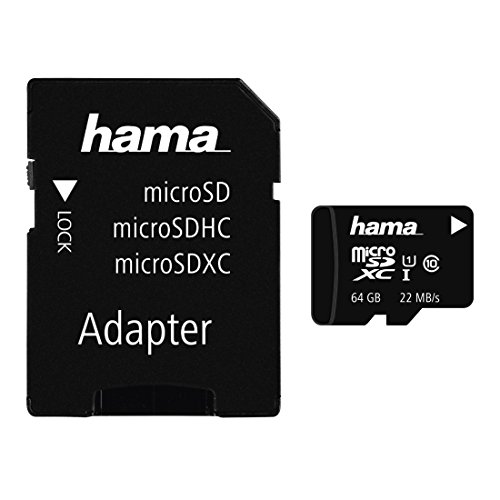 Hama Class 10 microSDXC 64GB Speicherkarte inkl. Adapter (UHS-I) für Foto von Hama