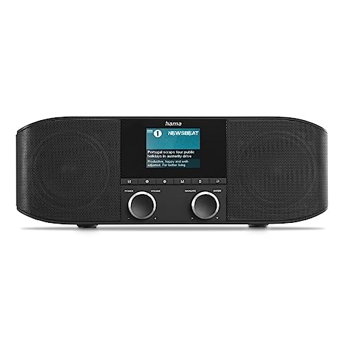 Hama DAB Radio DAB Plus Radio mit Bluetooth Küchenradio DAB+ (DR1410BT Digitalradio Stereo Radio Bluetooth, Wecker, Kopfhöreranschluss Aux 3,5mm, FM Radio, Farbdisplay) schwarz von Hama