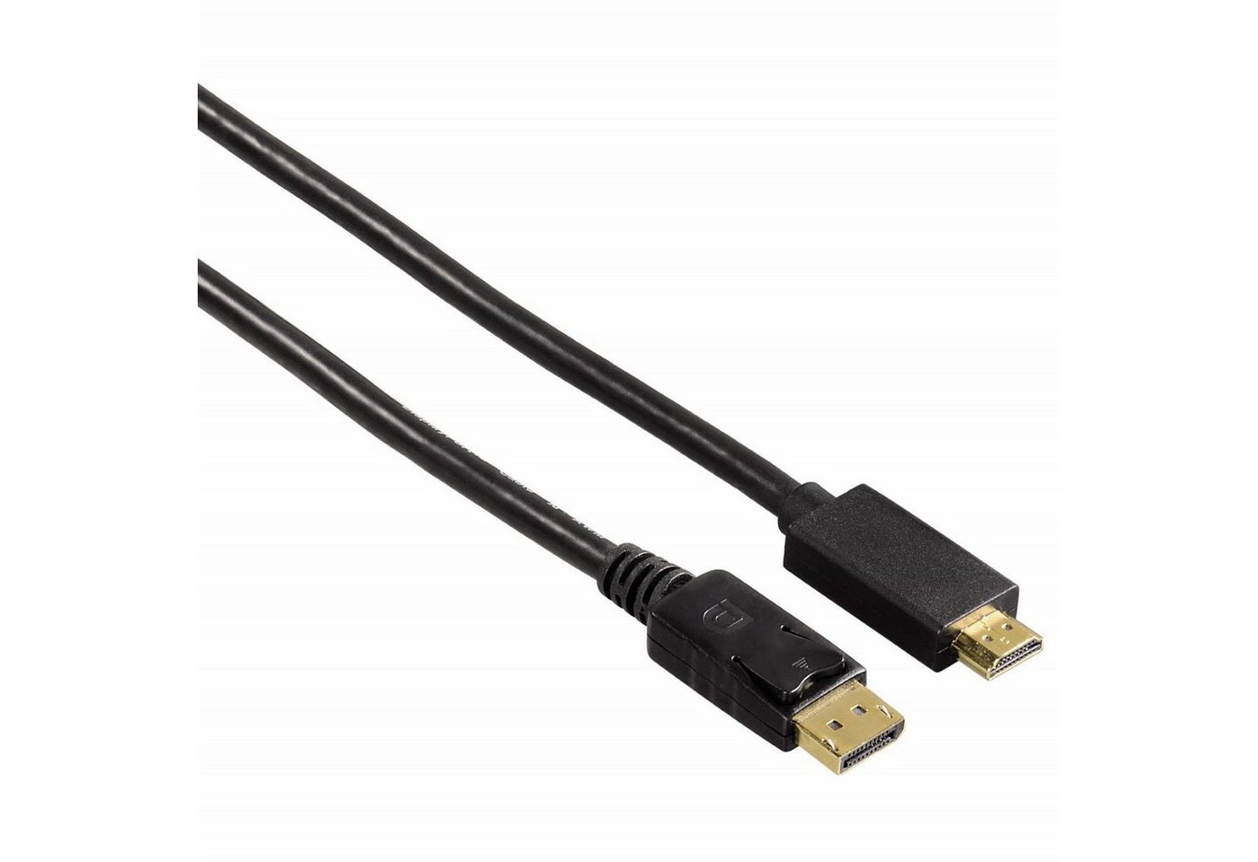 Hama DisplayPort auf HDMI Adapter-Kabel 1,8m Video-Kabel, Displayport Stecker, HDMI-Stecker, (180 cm), Konverter DP auf HDMI-Stecker, vergoldet, Ultra HD 4K Full HD 1080p 3D von Hama