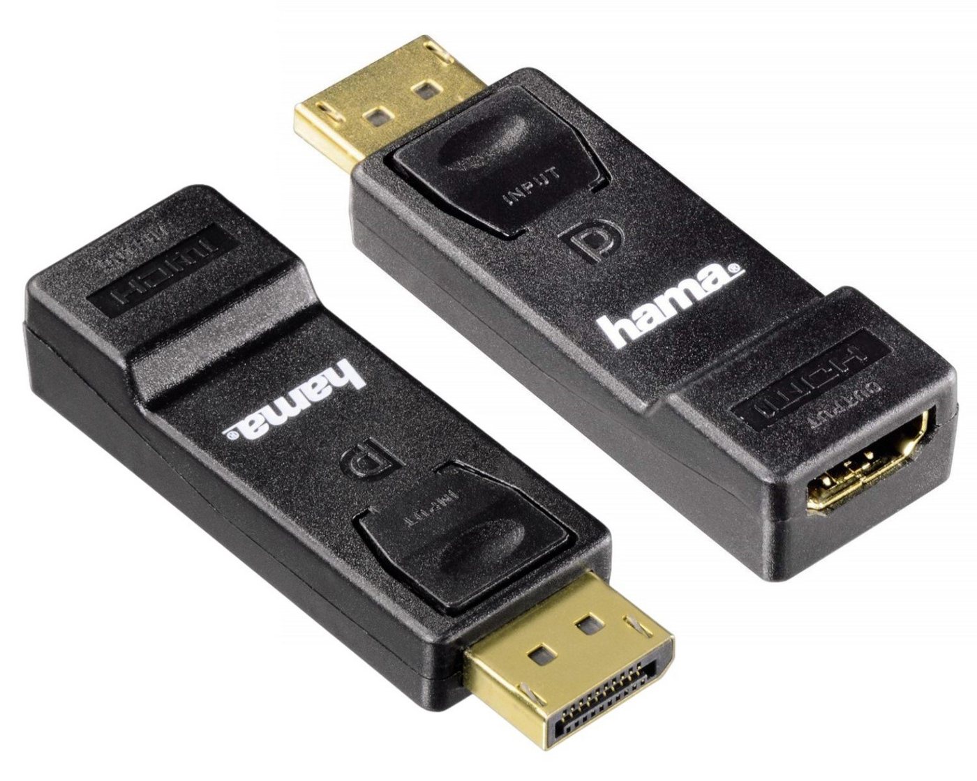 Hama Displayport zu HDMI Adapter-Kabel 4K UHD Video-Adapter Displayport, 10 cm, DisplayPort-Stecker auf HDMI-Buchse für PC Monitor Beamer Grafikkarte von Hama