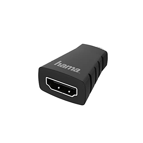 Hama HDMI Adapter, Micro HDMI auf HDMI (Adapter mit Auflösung Ultra HD 4K, Micro HDMI Stecker – HDMI Buchse zum Anschluss von Tablet, Kamera, Laptop an TV, Beamer, Monitor, HDMI Typ D auf Typ A) von Hama