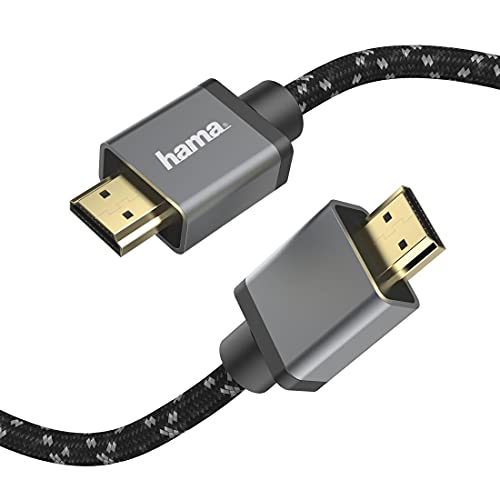 Hama HDMI Kabel 2m lang Ultra HD 8k (Ultra High Speed HDMI Cable mit HDR, HEC, eARC, vergoldet, Monitorkabel mit robustem Mantel, Verbindung von PC/Notebook mit Monitor, TV, Beamer, Playstation, XBOX) von Hama