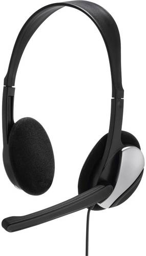 Hama HS-P100 Computer On Ear Headset kabelgebunden Stereo Schwarz Lautstärkeregelung von Hama