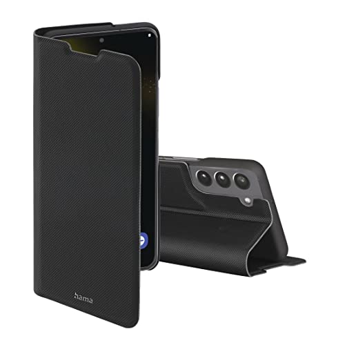Hama Handytasche für Samsung Galaxy S22 „Slim Pro“ (Schutzhülle mit Geldbörse 2x Kartenfach, klappbare Samsung S22 Hülle mit Magnetverschluss und Standfunktion) schwarz von Hama