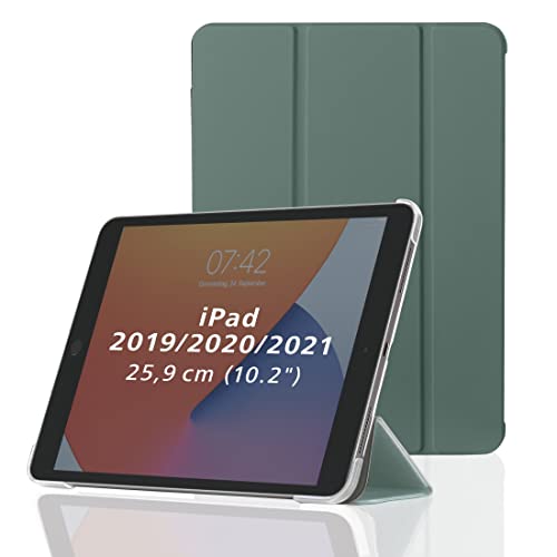 Hama Hülle für Apple iPad 2019/2020 10.2" (aufklappbares Case für Apple Tablet 10,2 Zoll Gen. 7/8, Schutzhülle mit Standfunktion, transparente Rückseite, magnetisches Cover) grün von Hama