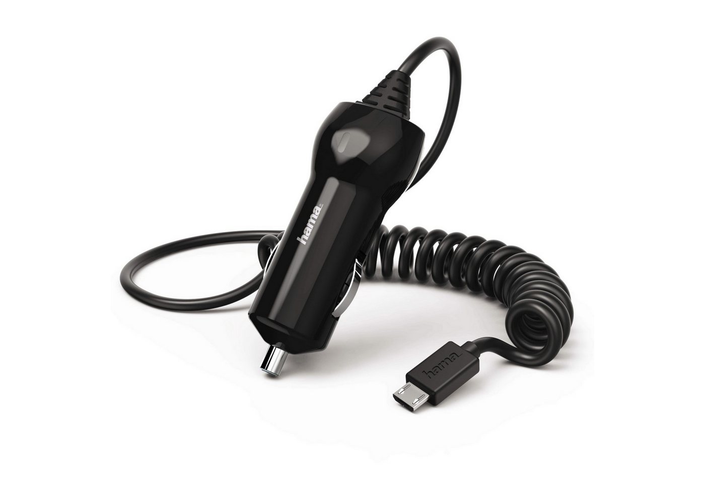 Hama KFZ Schnell-Ladekabel Micro-USB Spiral-Kabel Smartphone-Ladegerät (Lade-Adapter Auto Ladegerät Schnellladung Spiralkabel Ladekabel) von Hama