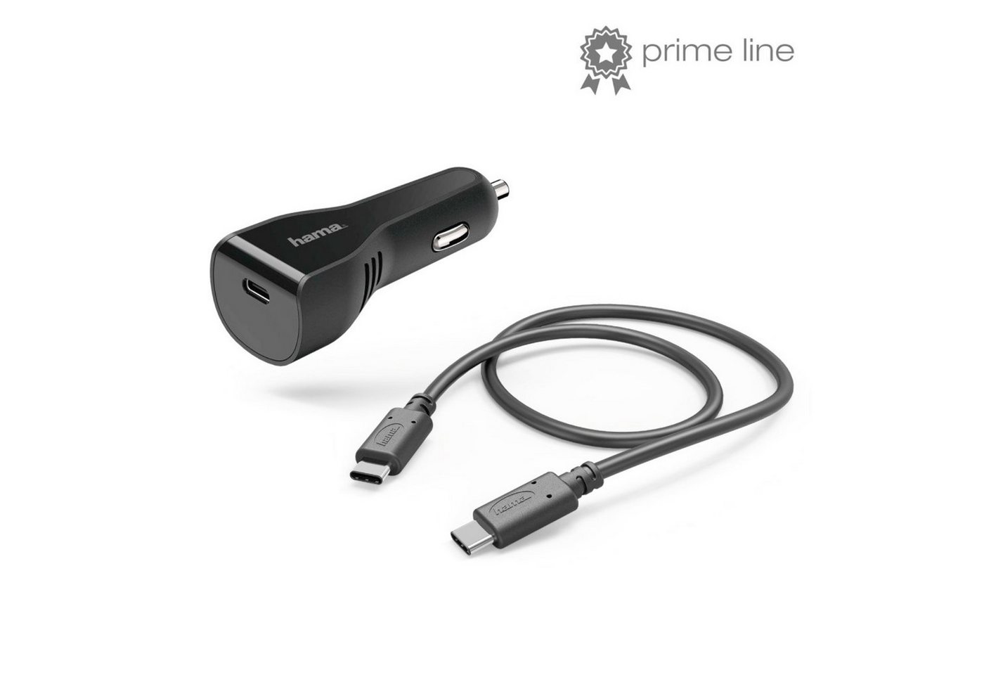 Hama Kfz-Ladegerät USB Type-C-Port PD 3A 27W Smartphone-Ladegerät (Schnellladung, 3A mit 27 Watt, für Smartphone Handy Tablet PC etc) von Hama