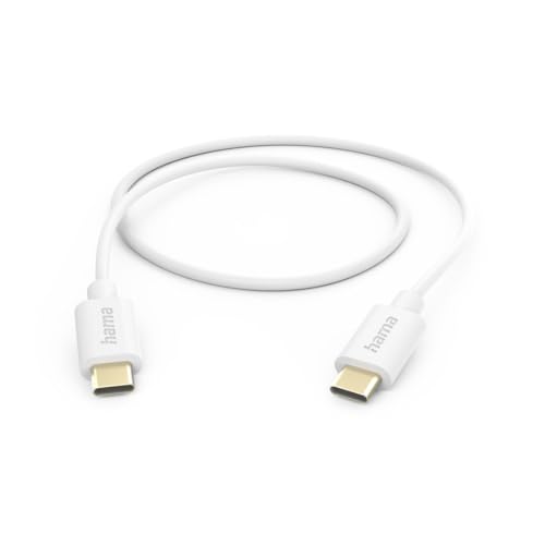 Hama Ladekabel, USB C auf USB C, 1m (Schnellladung, Handy Ladekabel, Datenkabel, USB Kabel, Handykabel, USB Typ C, USB C Kabel, maximal kompatibel) weiß von Hama