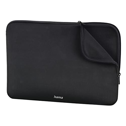 Hama Laptoptasche, bis 16,2 Zoll (Neopren, Laptop Sleeve, Laptoptasche 16,2 Zoll, bis 41cm, Notebook Tasche, Laptophülle, Laptop Case, mit Reißverschluss, passend für Apple MacBook Pro 16.2") schwarz von Hama