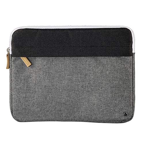 Hama Laptoptasche "Florenz" gepolstert (Notebook Hülle zum Schutz vor Kratzern und Staub, Notebook Tasche für Damen und Herren, Laptophülle mit Platz für Zubehör, 28 cm, 11 Zoll) schwarz, grau von Hama