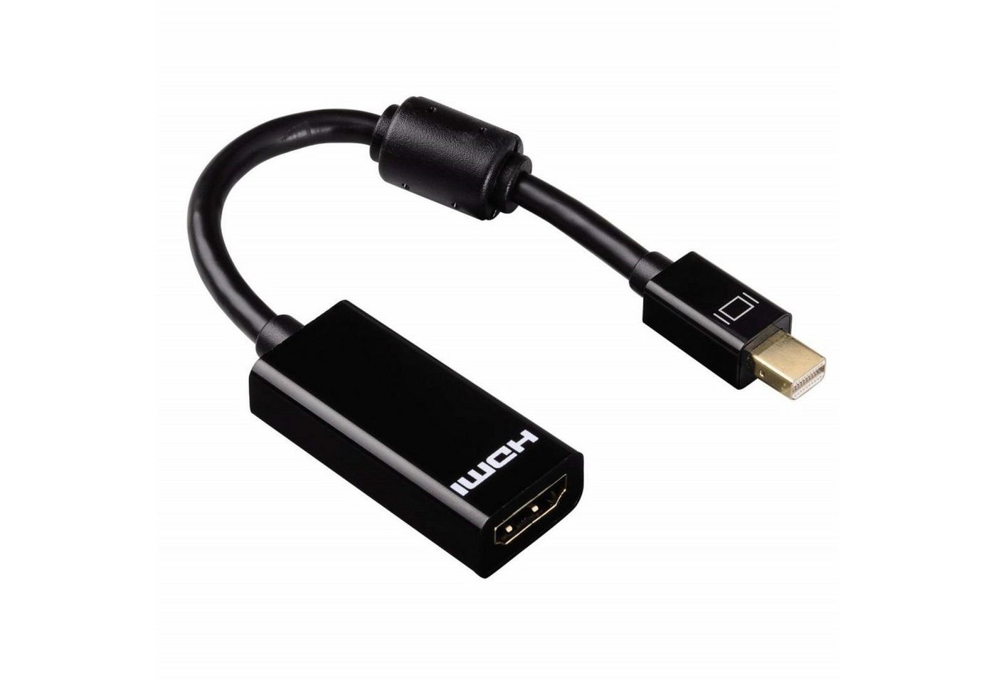 Hama Mini Displayport zu HDMI Adapter-Kabel 4K Video-Adapter Mini Displayport, 1 cm, mini DP auf HDMI-Buchse, vergoldet, Ferritkern, Ultra HD UHD 4K von Hama