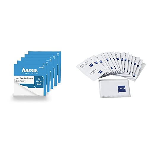 Hama Optik Reinigungspapier 150 Stück & ZEISS Reinigungstücher – Reinigungstücher Set für Objektive von Hama