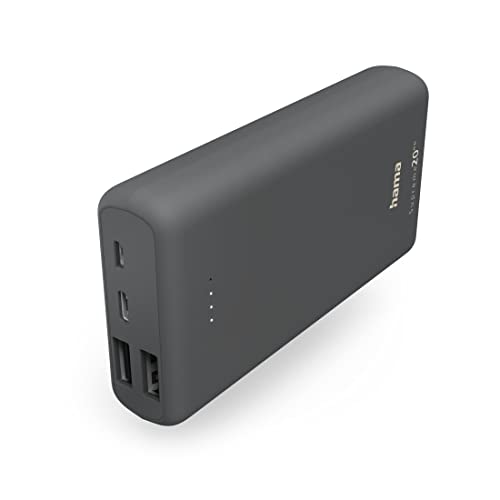 Hama Powerbank Supreme 20000mAh (externer Akku mit 1x USB C + 2x USB A, Power Pack zertifiziert, Akkupack Handy, Tablet, Bluetooth-Lautsprecher etc., tragbares Ladegerät klein u. leistungsstark) grau von Hama