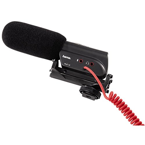 Hama Richtmikrofon für Camcorder, Spiegelreflex- und Systemkameras, Umschaltbare Richtcharakteristik, RMZ-18, Schwarz von Hama
