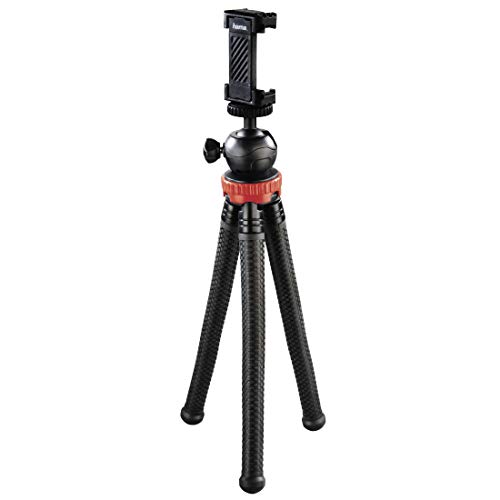 Hama Stativ Flexpro (für Smartphone, GoPro und Kameras, mit Gelenkbeinen, Höhe 27 cm) schwarz/rot von Hama