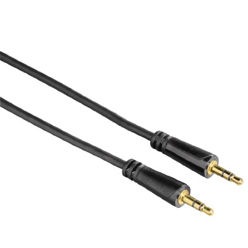 Hama Stereo Audio-Kabel (3,5mm Klinkenstecker auf Stecker, vergoldet, 5m) schwarz von Hama
