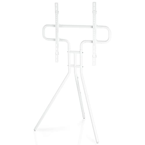 Hama TV Ständer im Staffelei Design (stabiler Fernsehständer für 37-75 Zoll, höhenverstellbarer TV Stand als Tripod, kompaktes TV Stativ, VESA kompatibler Bodenständer) weiß von Hama