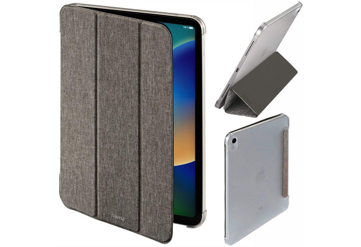 Hama Tablet-Hülle Hama Terra Smart Case Tasche Cover Grau, Book Standfunktion Schutz-Hülle Etui für Apple iPad 10 Gen. 2022 10,9" von Hama