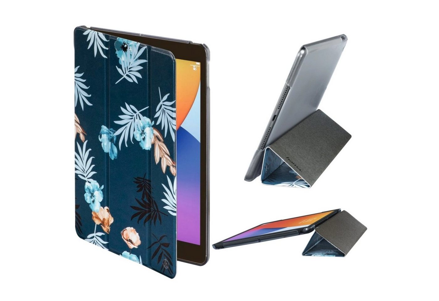 Hama Tablet-Hülle Smart Case BotanicTasche Cover Hülle Bag Blau, Standfunktion, für Apple iPad 7 2019 / iPad 8 2020 / iPad 9 2021 10,2" von Hama